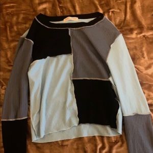 NEVERWORN Black and Blue Long Sleeve